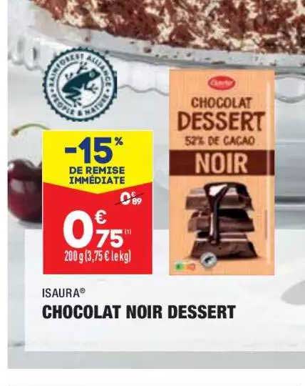 chocolat noir dessert isaura