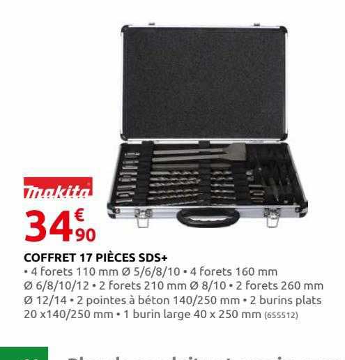 coffret 17 pièces sds+ makita