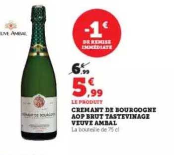 crémant de bourgogne aop brut tastevinage veuve ambal