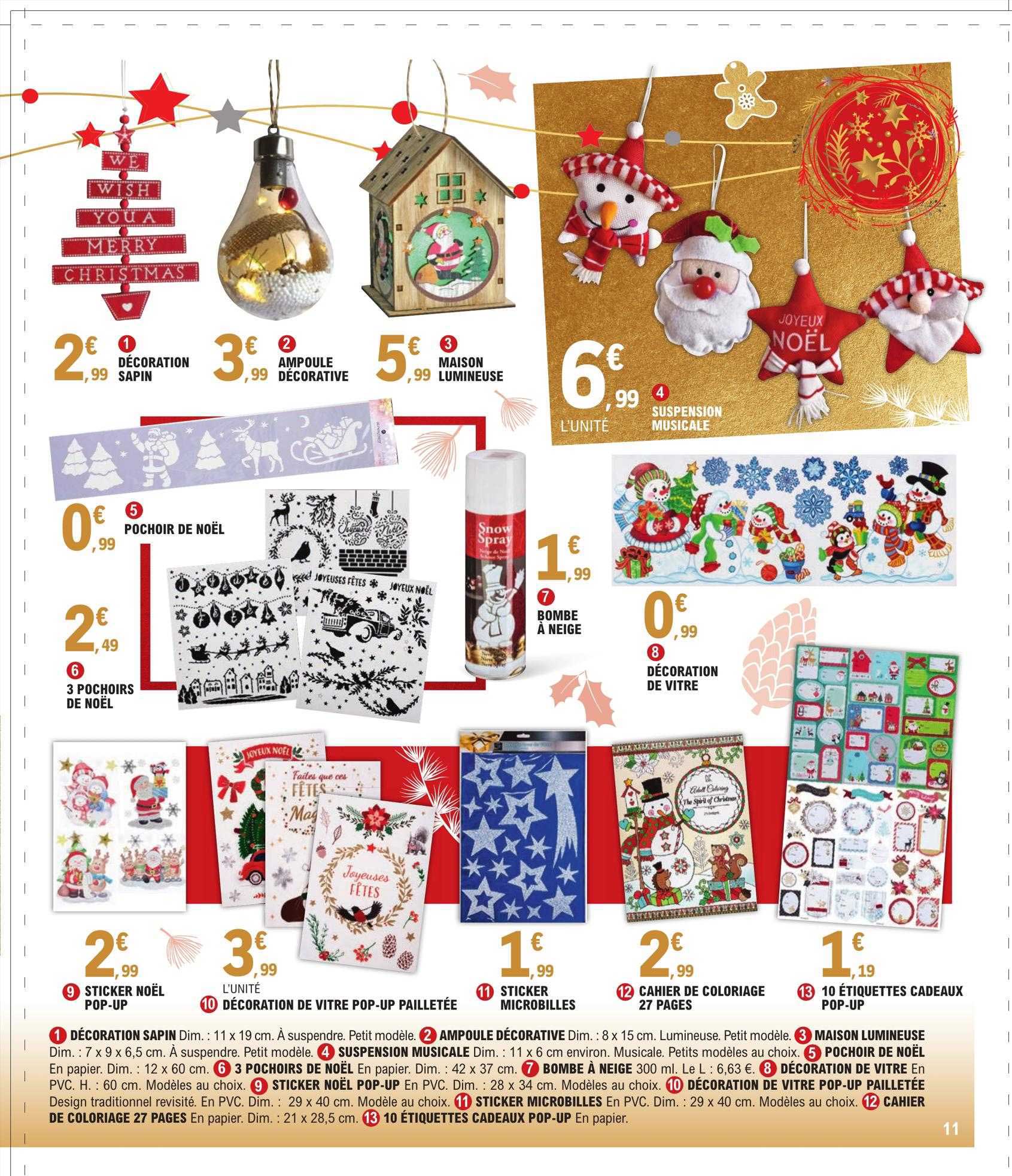 Décoration Sapin, Ampoule Décorative, Maison Lumineuse, Suspension Musicale, Pochoir De Noël, 3 Pochoirs De Noël, Bombe à Neige, Décoration De Vitre, Sticker Noël Pop-up, Décoration De Vitre Pop-up