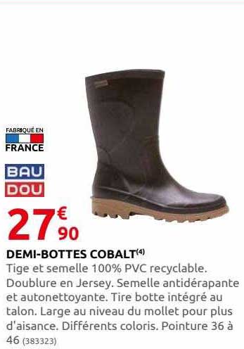 demi-bottes cobalt baudou