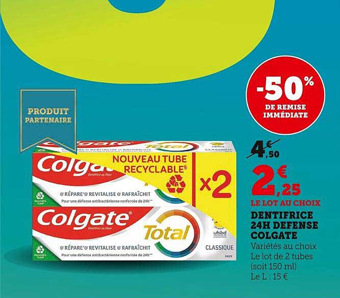 Dentifrice 24h Défense Colgate