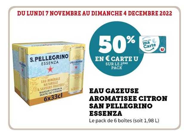 eau gazeuse aromatisée citron san pellegrino essenza