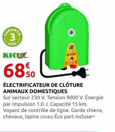 électrificateur de clôture animaux domestiques kidoz