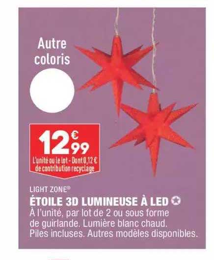 étoile 3d Lumineuse à Led Light Zone
