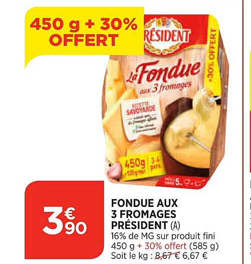 Fondue Aux 3 Fromages Président