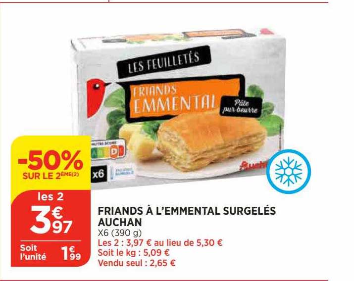 Friands à L'emmental Surgelés Auchan