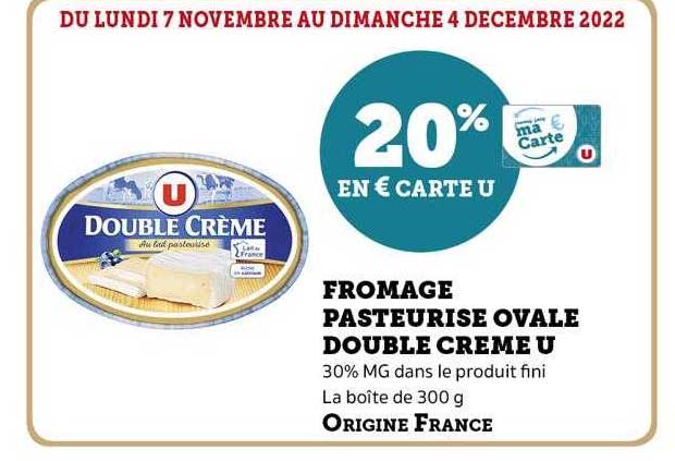 Fromage Pasteurisé Ovale Double Crème U