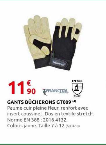 gants bûcherons gt009 francital