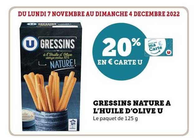 Gressins Nature à L'huile D'olive U