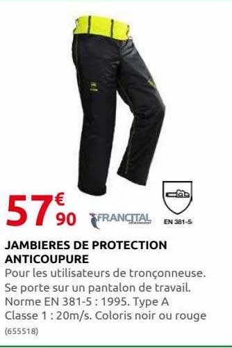 jambières de protection anticoupure francital