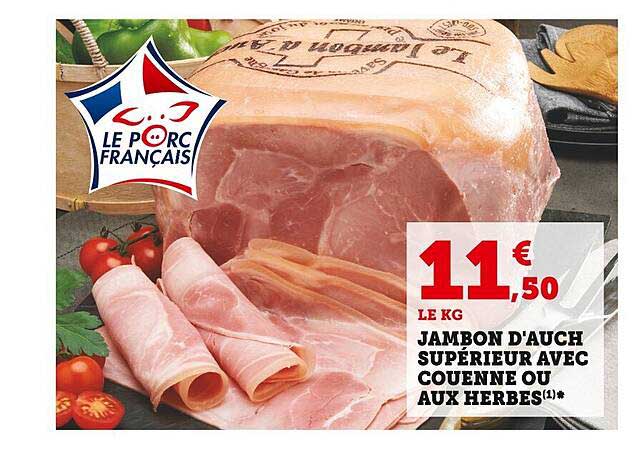 jambon d'auch supérieur avec couenne ou aux herbes