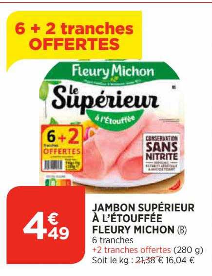 jambon supérieur à l'étouffée fleury michon