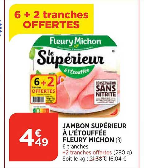 jambon supérieur à l'étouffée fleury michon