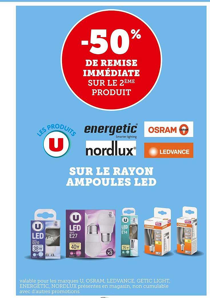 le rayon ampoules led u, energetic, nordlux, osram, ledvance