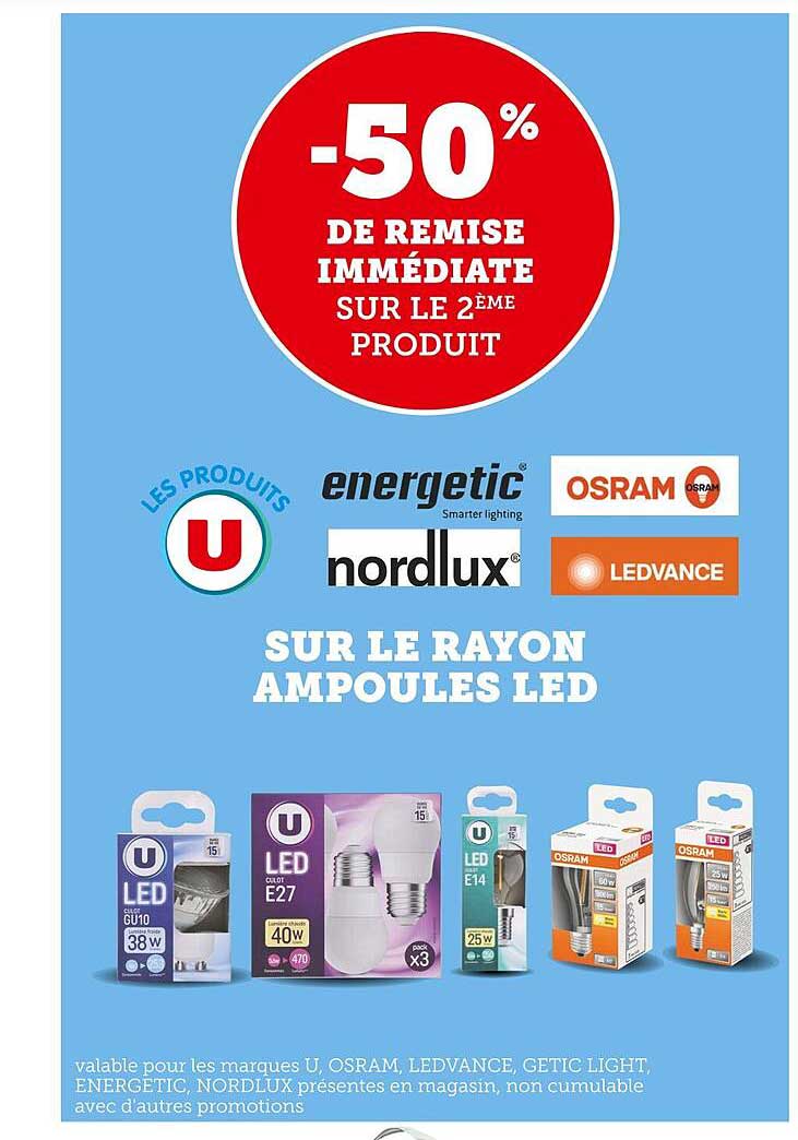 le rayon ampoules led u, energetic, nordlux