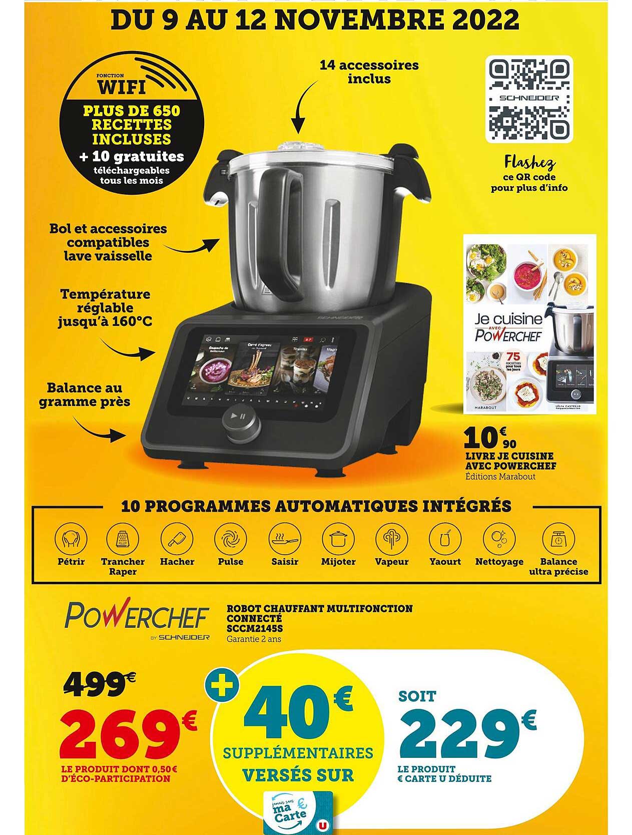 Livre Je Cuisine Avec Power Chef, Robot Chauffant Multifonction Connecté Power Chef