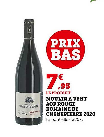 moulin à vent aop rouge domaine de chenepierre 2020
