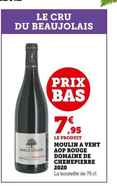 moulin à vent aop rouge domaine de chênepièrre 2020