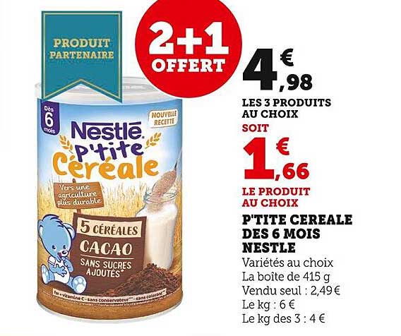 p'tite céréales dès 6 mois nestlé
