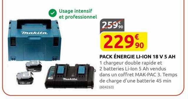 pack énergie li-ion 18v 5 ah makita