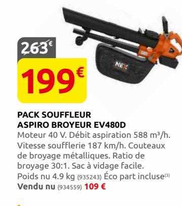 pack souffleur aspiro broyeur ev480d
