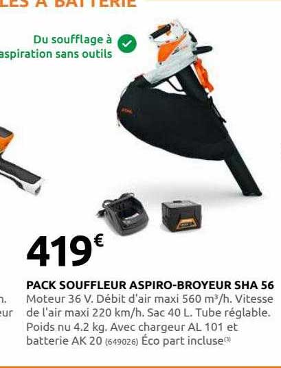 pack souffleur aspiro-broyeur sha 56 stihl