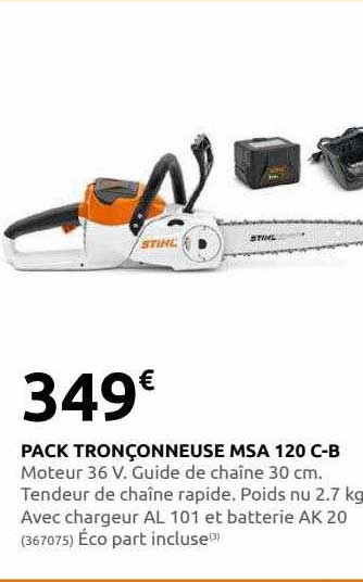 pack tronçonneuse msa 120 c-b stihl
