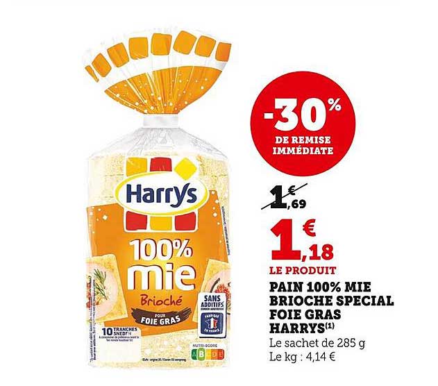 Pain 100% Mie Brioche Spécial Foie Gras Harrys