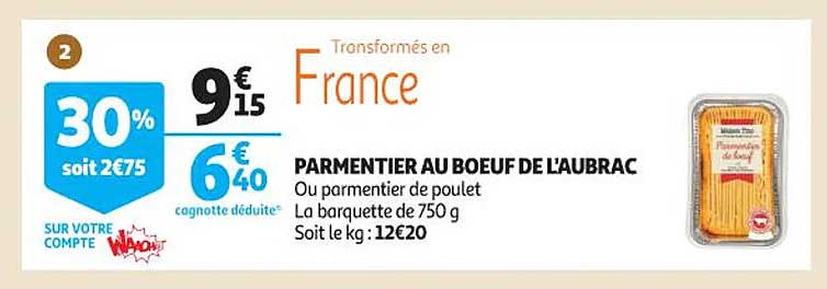 parmentier au bœuf de l'aubrac