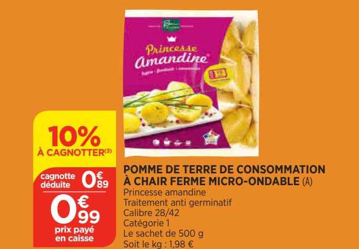 pomme de terre de consommation à chair ferme micro-ondable