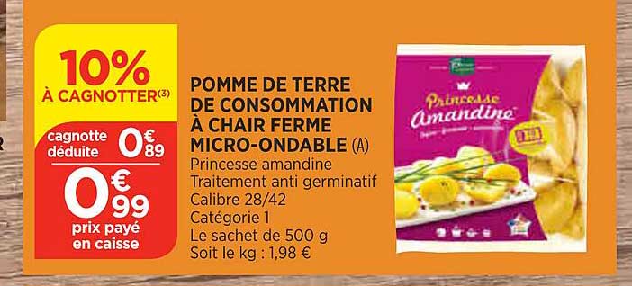 pomme de terre de consommation à chair ferme micro-ondable