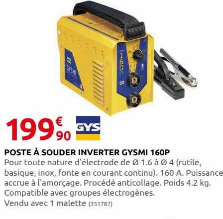 poste à souder inverter gysmi 160p gys