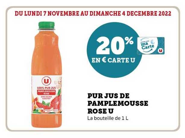 Pur Jus De Pamplemousse Rose U