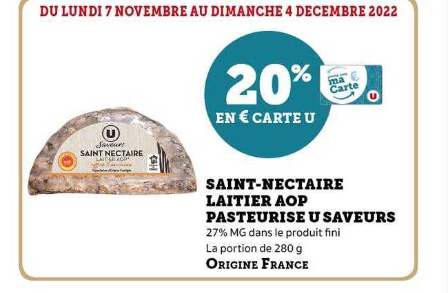saint-nectaire laitier aop pasteurisé u saveurs
