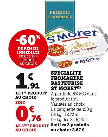 spécialité fromagère pasteurisé st môret