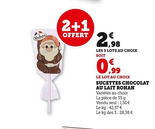 sucettes chocolat au lait rohan