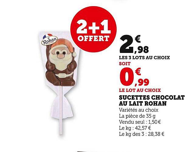 sucettes chocolat au lait rohan