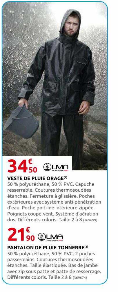 Veste De Pluie Orage Livia, Pantalon De Pluie Tonnerre Livia