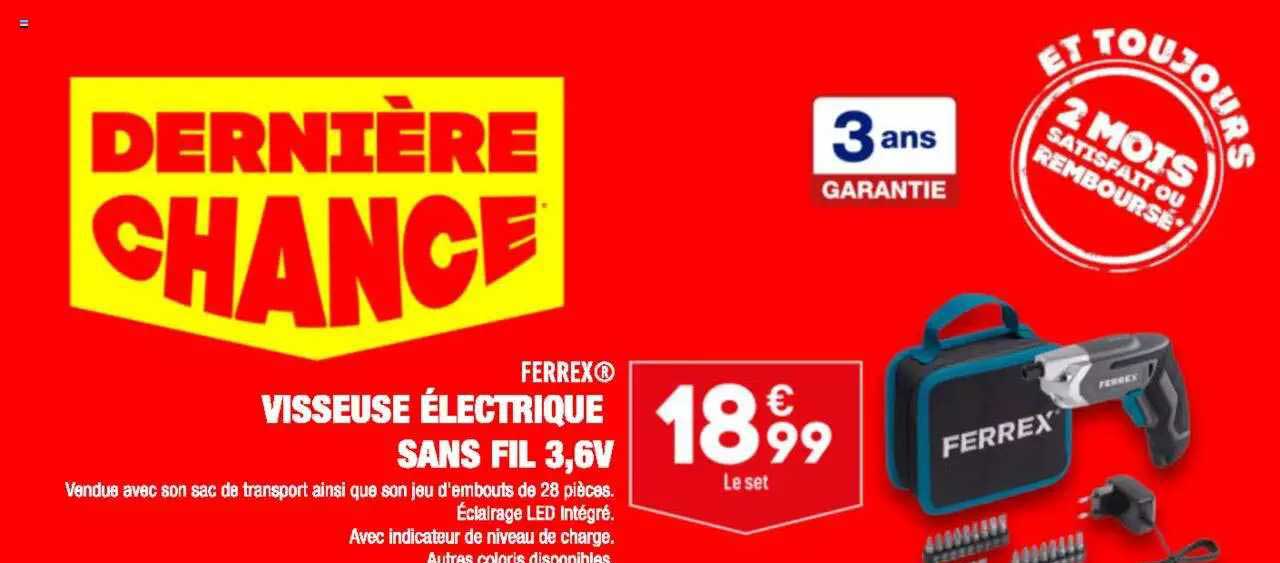 visseuse électrique sans fil 3,6v ferrex