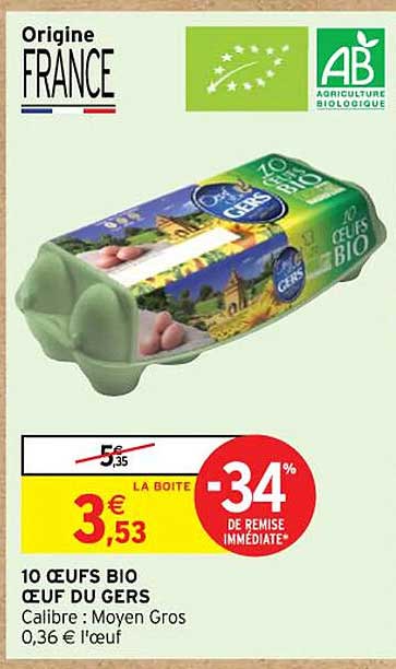 10 œufs Bio œuf Du Gers