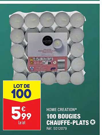 100 bougies chauffe-plats home création