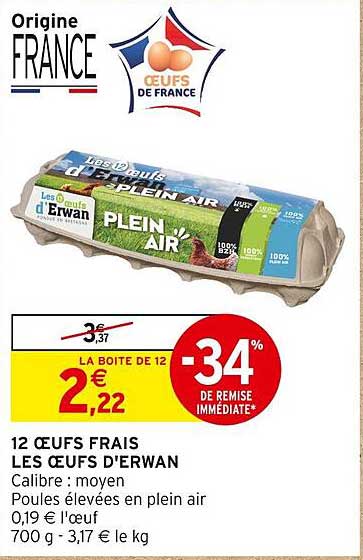 12 œufs Frais Les œufs D'erwan
