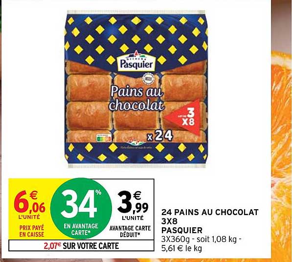 24 Pains Au Chocolat 3x8 Pasquier