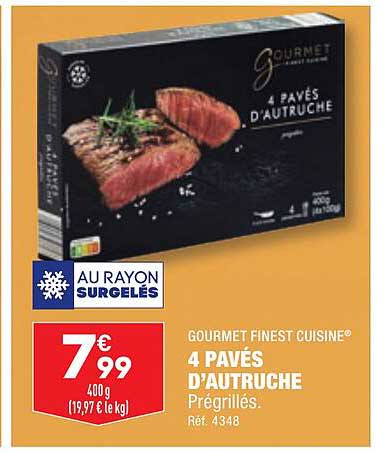 4 pavés d'autruche gourmet finest cuisine