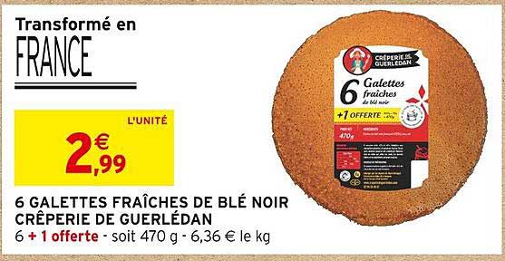 6 galettes fraîches de blé noir crêperie de guerlédan