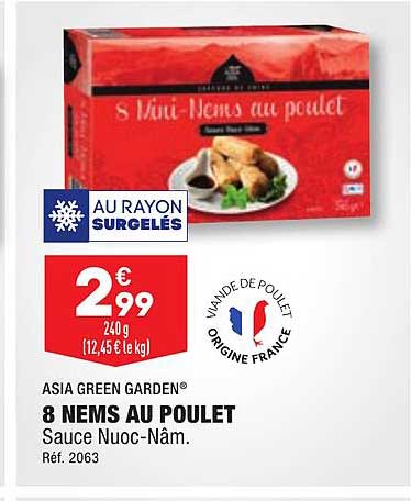 8 nems au poulet asia green garden
