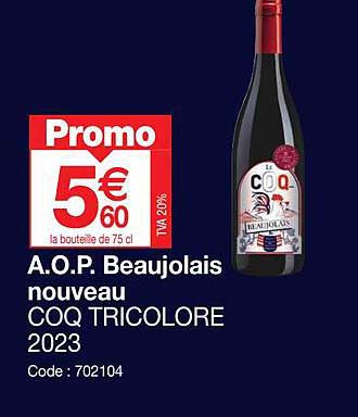 a.o.p. beaujolais nouveau coq tricolores