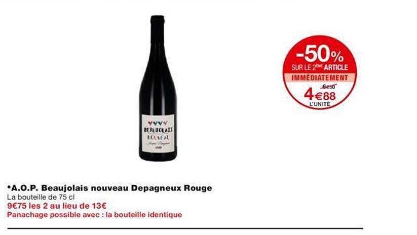 a.o.p. beaujolais nouveau depagneux rouge