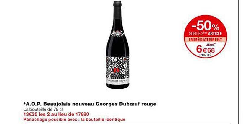 a.o.p. beaujolais nouveau georges duboeuf rouge